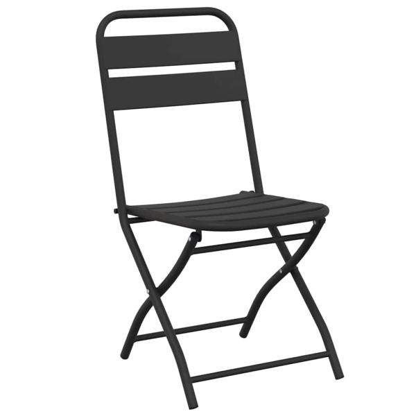 Faltbare Gartenstühle 2 Stück Anthrazit 42x52x82 cm Pulverbeschichteter Stahl