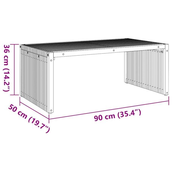 Gartentisch 90x49.7x36 cm Massivholz Teak