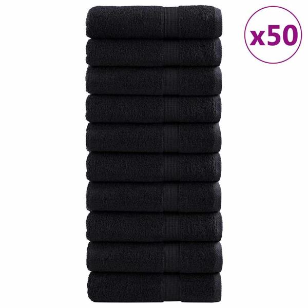 Premium Handtücher "SOLUND" 50 Stück Schwarz 50x100 cm 550 gsm