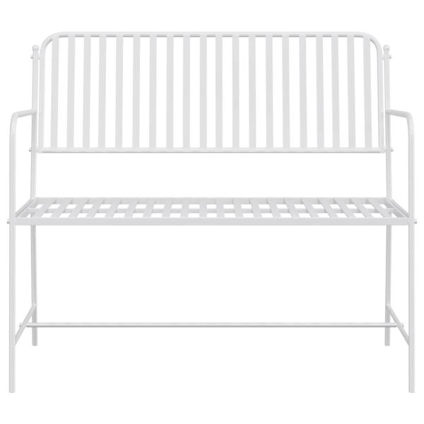 Bank Weiß Metall 103,5 x 51,5 x 90 cm Langlebig Gartenbank