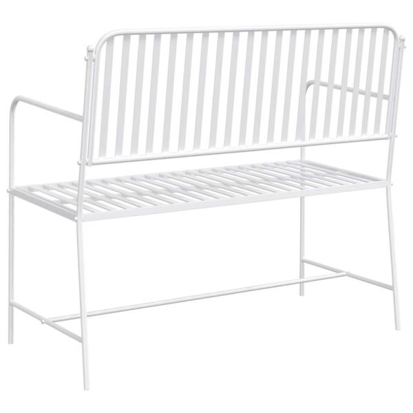 Bank Weiß Metall 103,5 x 51,5 x 90 cm Langlebig Gartenbank