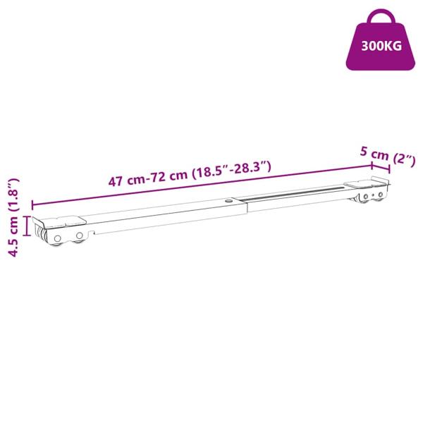 Waschmaschinenbasis mit Rädern 2 Stk Länge 46-71 cm 300 kg