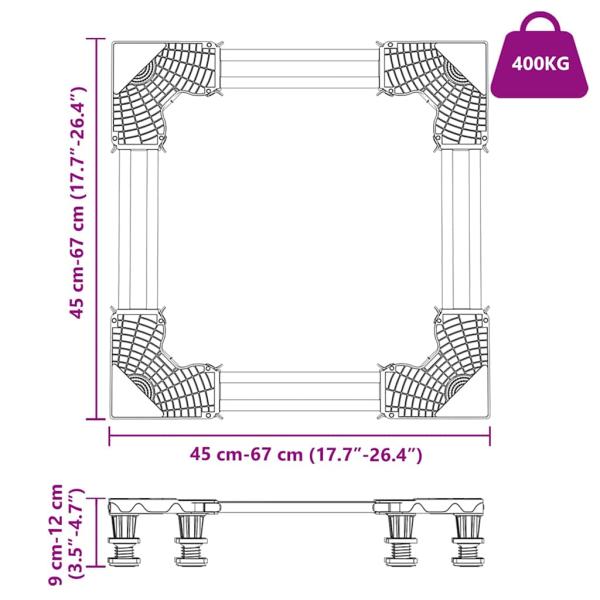 Waschmaschinenbasis Verstellbar 400 kg