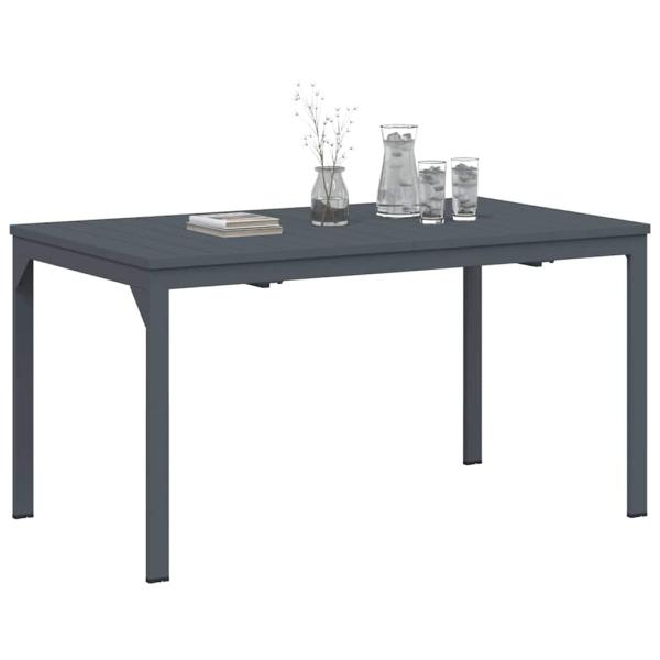 Gartentisch Dunkelgrau Aluminium Groß Erweiterbarer Tisch