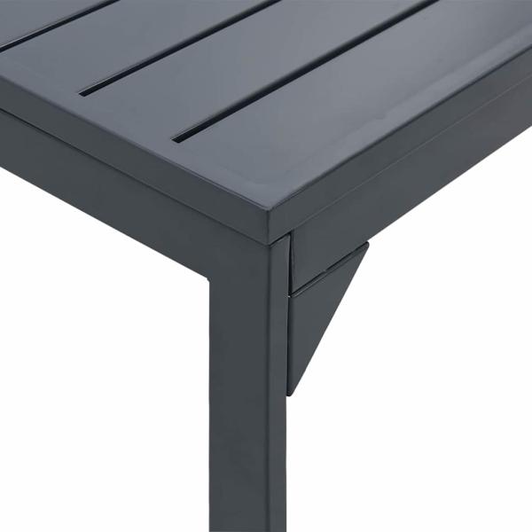 Gartentisch Dunkelgrau Aluminium Groß Erweiterbarer Tisch