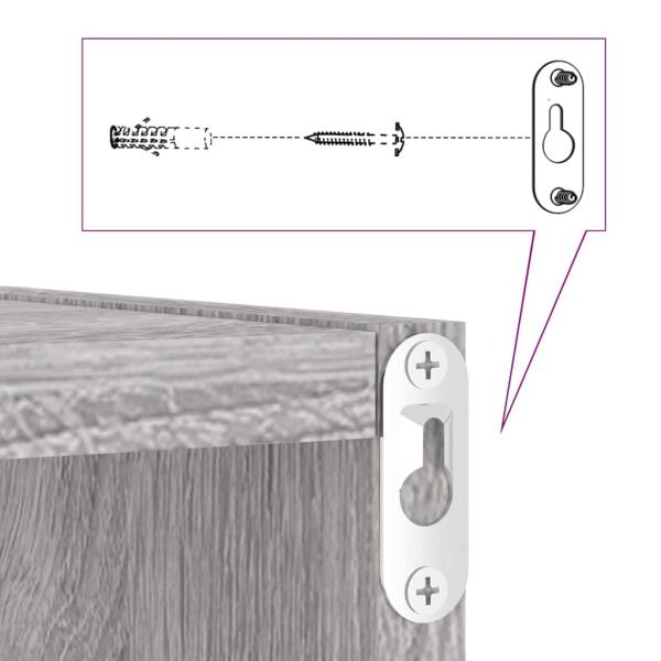 Schweberegale Grau Sonoma MDF Mittel Wandmontage Schweberegale