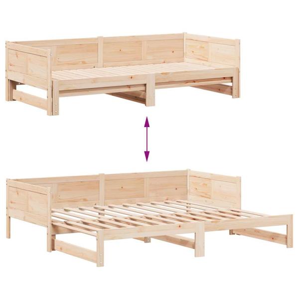 Ausziehbares Tagesbett 90x200 cm Massivholz Kiefer