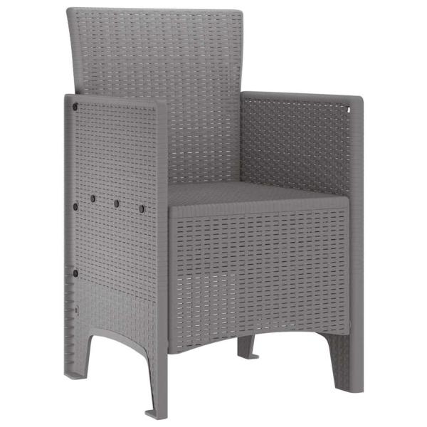 Gartenstühle 4 Stk. Hellgrau Poly Rattan