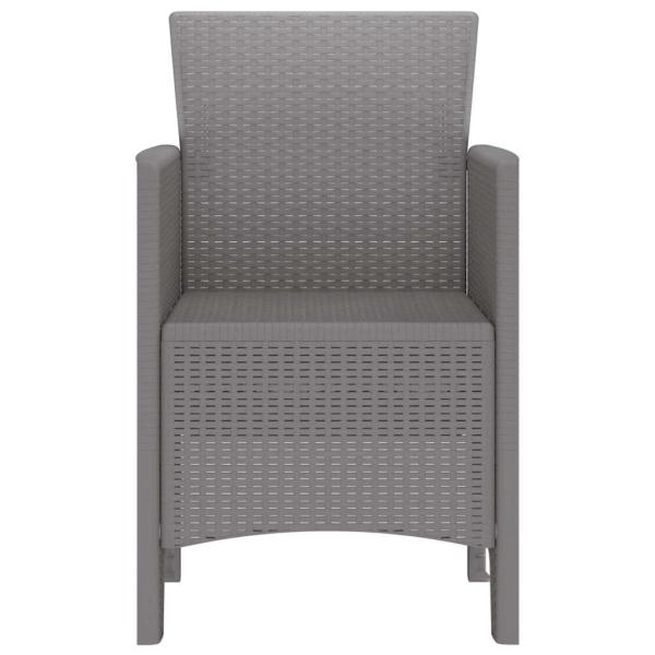 Gartenstühle 4 Stk. Hellgrau Poly Rattan