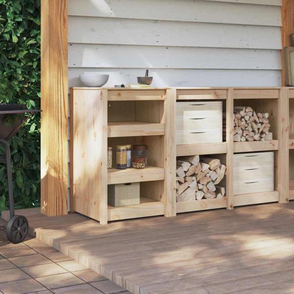 Outdoor Küchenschrank 55x55x92 cm Massivholz Kiefer