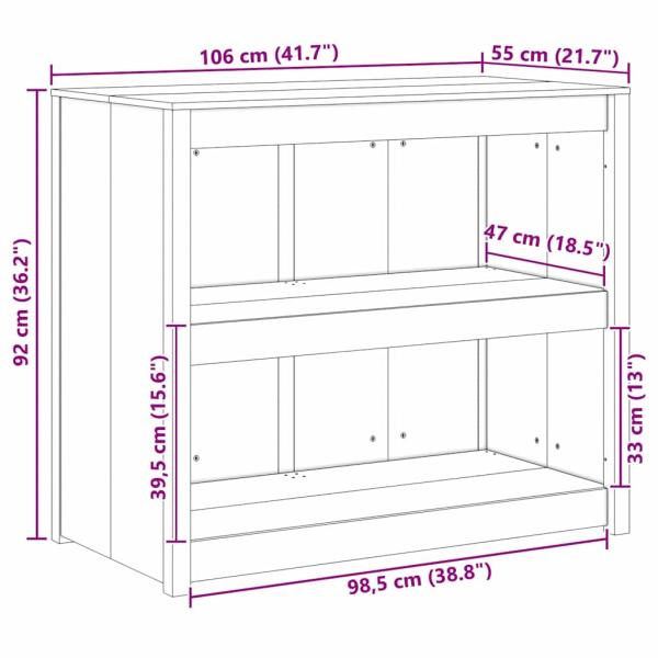 Außenküchenregal 106x55x92 cm Massivholz Douglasie