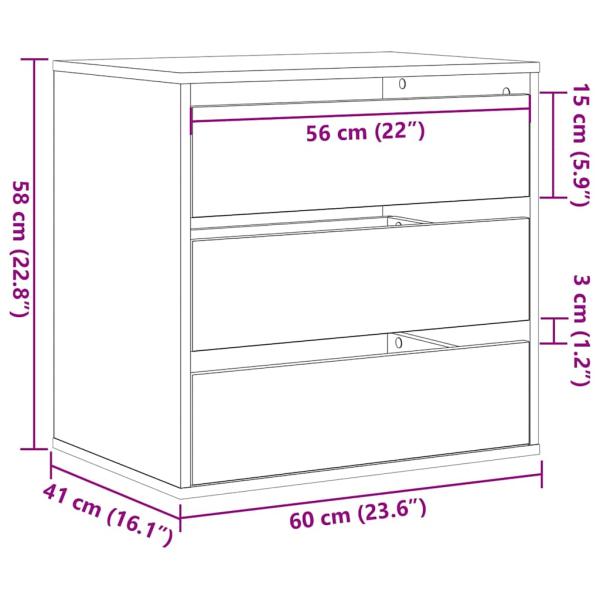 Eckkommode Schwarz Eiche 60x41x58 cm Holzwerkstoff