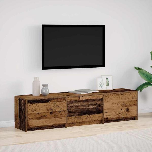 ARDEBO.de - TV Schrank mit LED Altes Holz 162.5x34x40 cm Synthetisches Holz