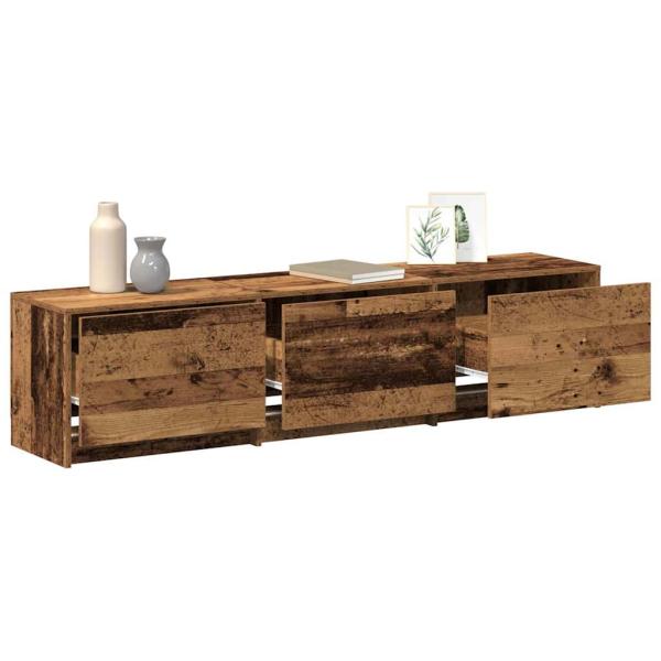 TV Schrank mit LED Altes Holz 162.5x34x40 cm Synthetisches Holz