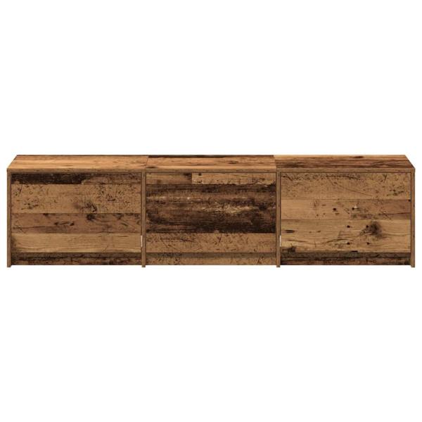 TV Schrank mit LED Altes Holz 162.5x34x40 cm Synthetisches Holz