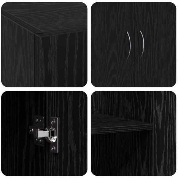 Büroschrank Schwarze Eiche 60x32x77.5 cm Holzwerkstoff