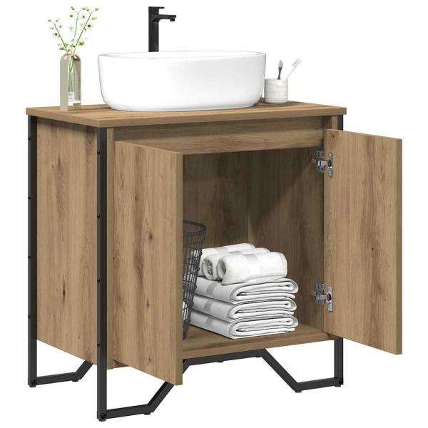 Bad Waschbecken Schrank Artisan Eiche 60x35x50 cm Holzwerkstoff