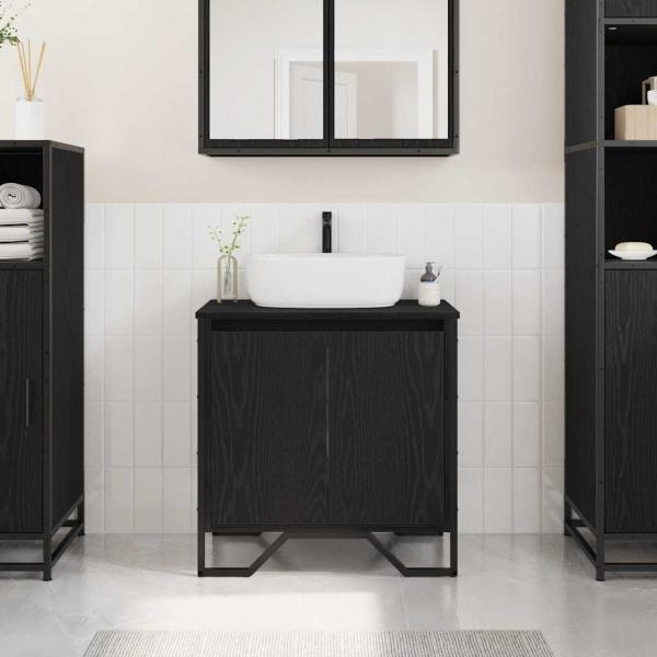ARDEBO.de - Waschbecken-Schrank Schwarze Eiche 60x35x60 cm Furniertes Holz