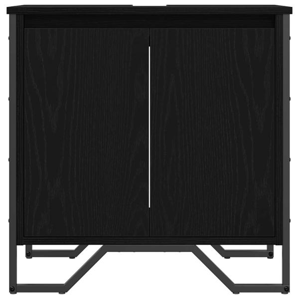 Waschbecken-Schrank Schwarze Eiche 60x35x60 cm Furniertes Holz