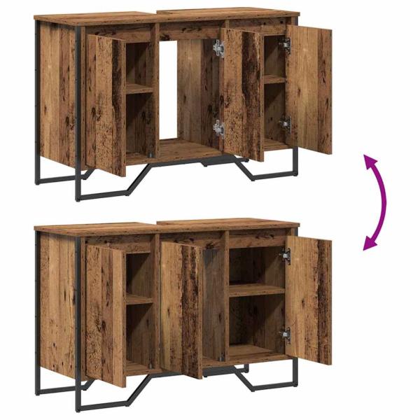 Waschbeckenschrank Altes Holz 91x35x60 cm Spanplatte