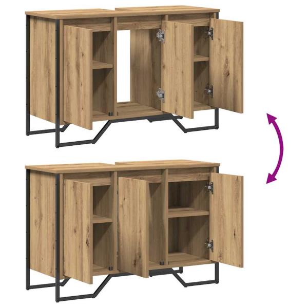 Waschbeckenschrank Eiche 91x35x60 cm Holzwerkstoff