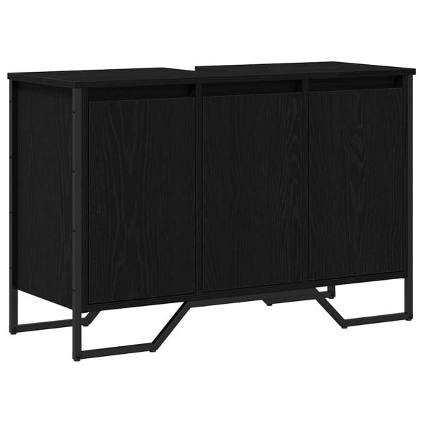 Waschbeckenschrank Schwarzes Eichenholz 91x35x60 cm Holzwerkstoff