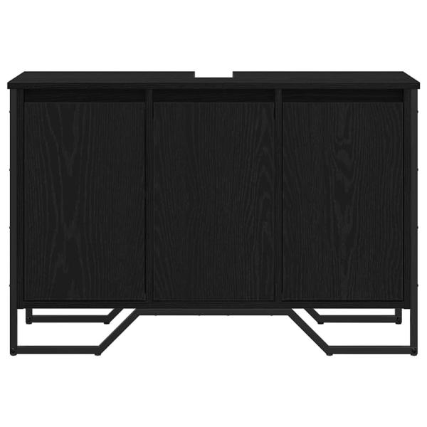 Waschbeckenschrank Schwarzes Eichenholz 91x35x60 cm Holzwerkstoff