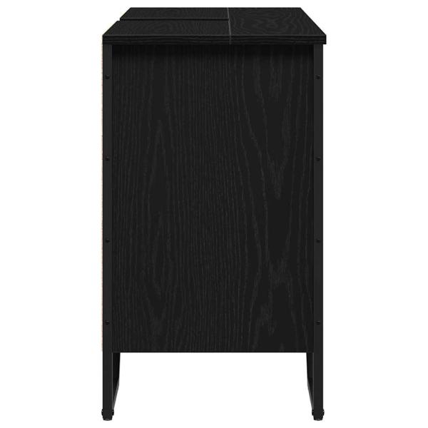 Waschbeckenschrank Schwarzes Eichenholz 91x35x60 cm Holzwerkstoff