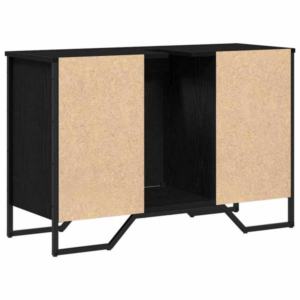 Waschbeckenschrank Schwarzes Eichenholz 91x35x60 cm Holzwerkstoff