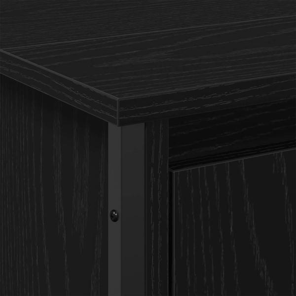 Waschbeckenschrank Schwarzes Eichenholz 91x35x60 cm Holzwerkstoff