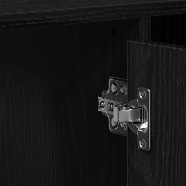 Waschbecken Schrank Schwarz Eiche 91x35x60 cm Holzwerkstoff