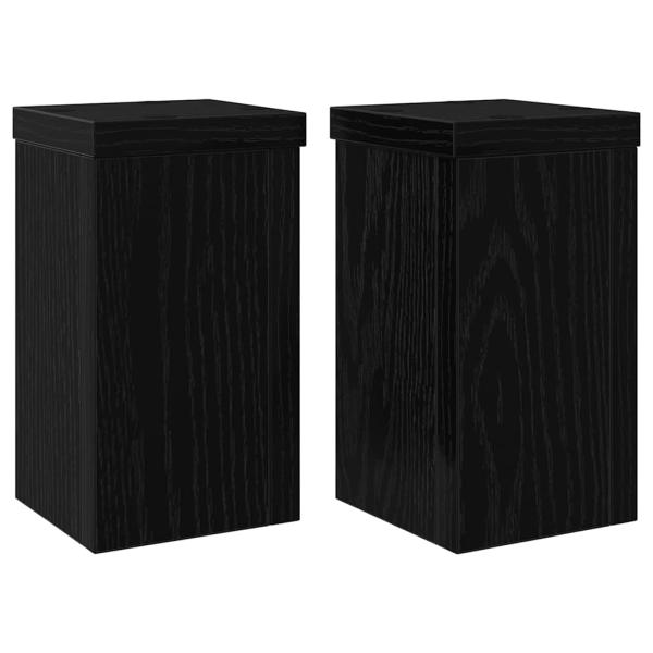 Schwarz-Eichen-Pflanzenständer Set von 2 Schwarz-Eiche Holz