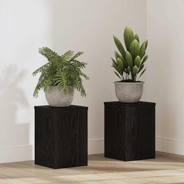ARDEBO.de - Pflanzenständer 2 Stück Schwarze Eiche 20x20x30 cm Ingenieure Holz