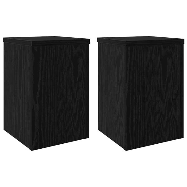 Pflanzenständer 2 Stück Schwarze Eiche 20x20x30 cm Ingenieure Holz
