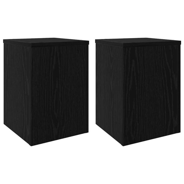 Pflanzenständer 2 Stück Schwarze Eiche 25x25x35 cm Holzwerkstoff