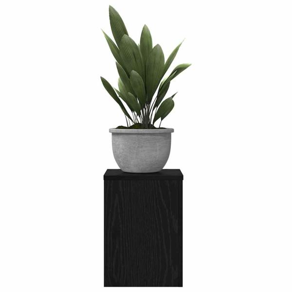 Pflanzenständer 2 Stück Schwarze Eiche 25x25x35 cm Holzwerkstoff
