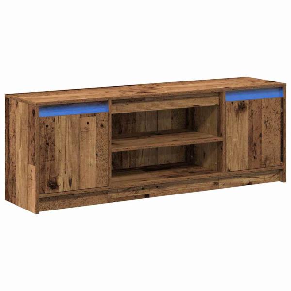 TV Schrank mit LED Altholz 139,5x34x50 cm Spanplatte