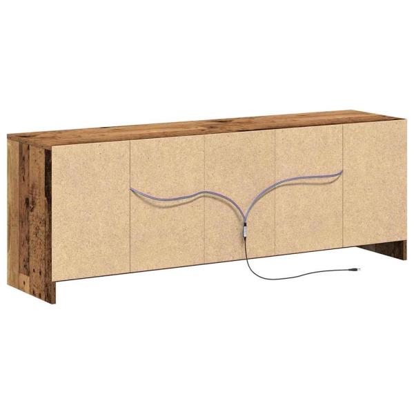 TV Schrank mit LED Altholz 139,5x34x50 cm Spanplatte