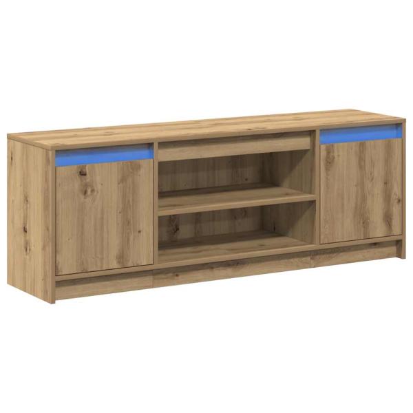 TV-Schrank mit LED Artisan Eiche 139,5x34x50 cm Holzwerkstoff