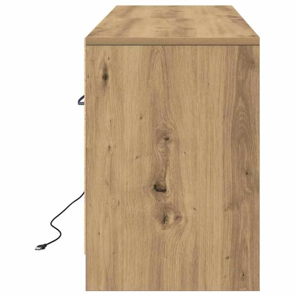 TV-Schrank mit LED Artisan Eiche 139,5x34x50 cm Holzwerkstoff