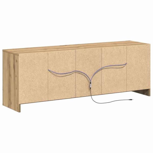 TV-Schrank mit LED Artisan Eiche 139,5x34x50 cm Holzwerkstoff