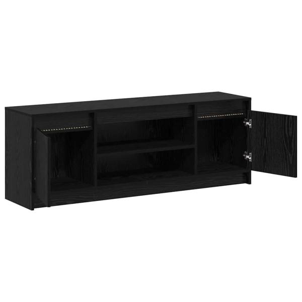 TV Schrank mit LED Schwarz Eiche 139,5x34x50 cm Holzwerkstoff