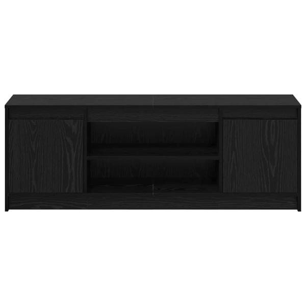 TV Schrank mit LED Schwarz Eiche 139,5x34x50 cm Holzwerkstoff