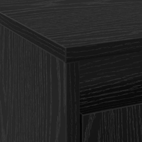 TV Schrank mit LED Schwarz Eiche 139,5x34x50 cm Holzwerkstoff