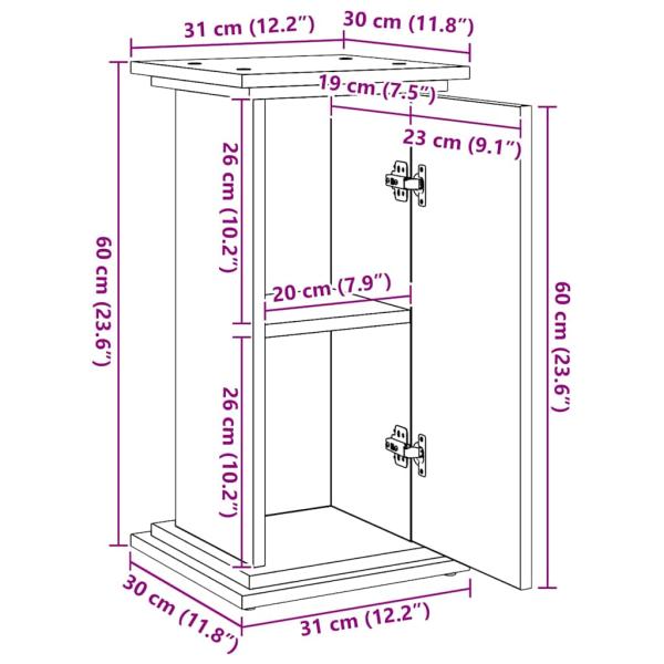 Displayständer mit Stauraum Schwarz Eiche 31x30x60 cm Ingenieure Holz