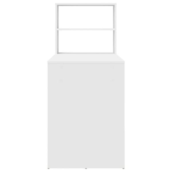 Schreibtisch mit Stauraum Weiß 113x54x120 cm Holzwerkstoff