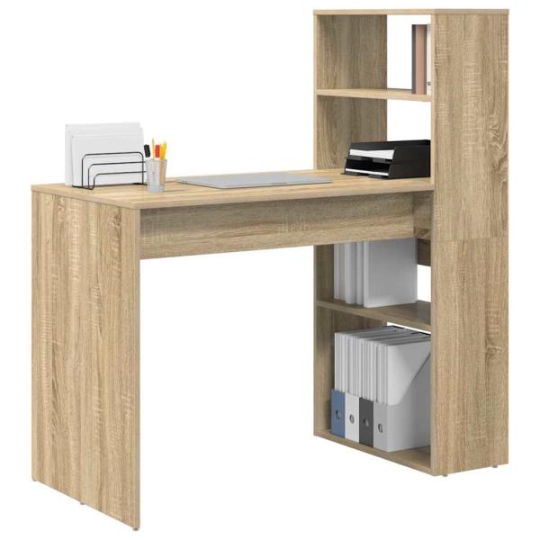 Schreibtisch mit Stauraum Sonoma Eiche 113x54x120 cm Spanplatte