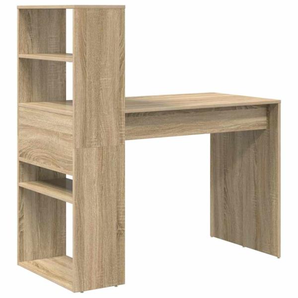 Schreibtisch mit Stauraum Sonoma Eiche 113x54x120 cm Spanplatte