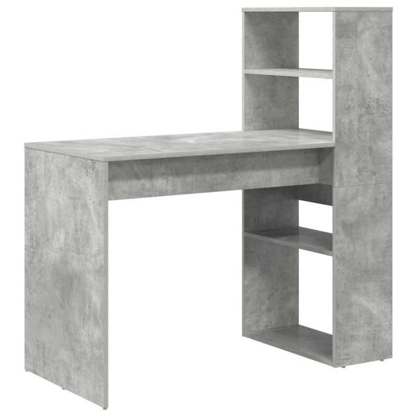 Schreibtisch mit Stauraum Beton Grau 113x54x120 cm Holzwerkstoff