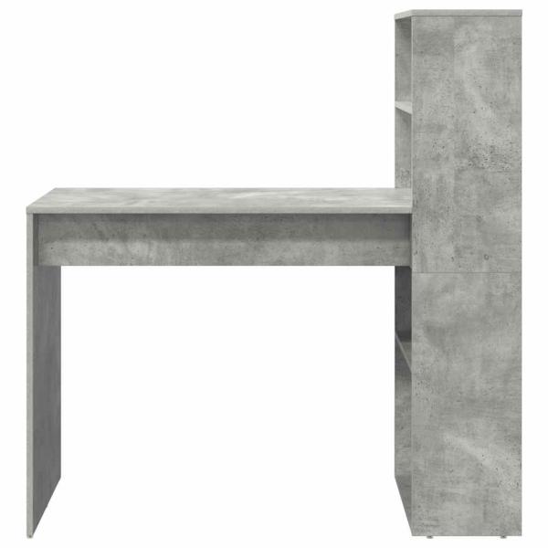 Schreibtisch mit Stauraum Beton Grau 113x54x120 cm Holzwerkstoff